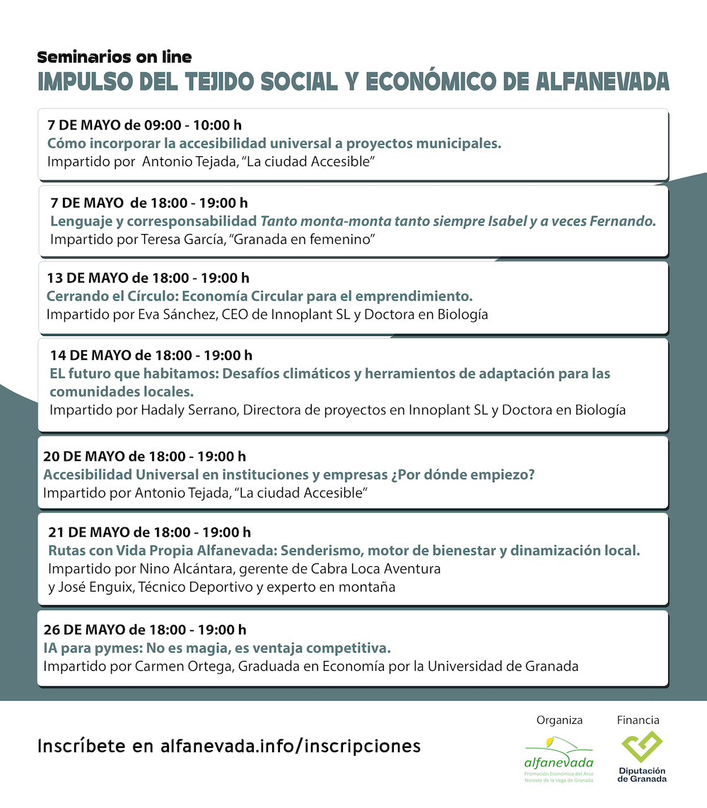 Seminarios online del 7 al 26 de mayo de 2026